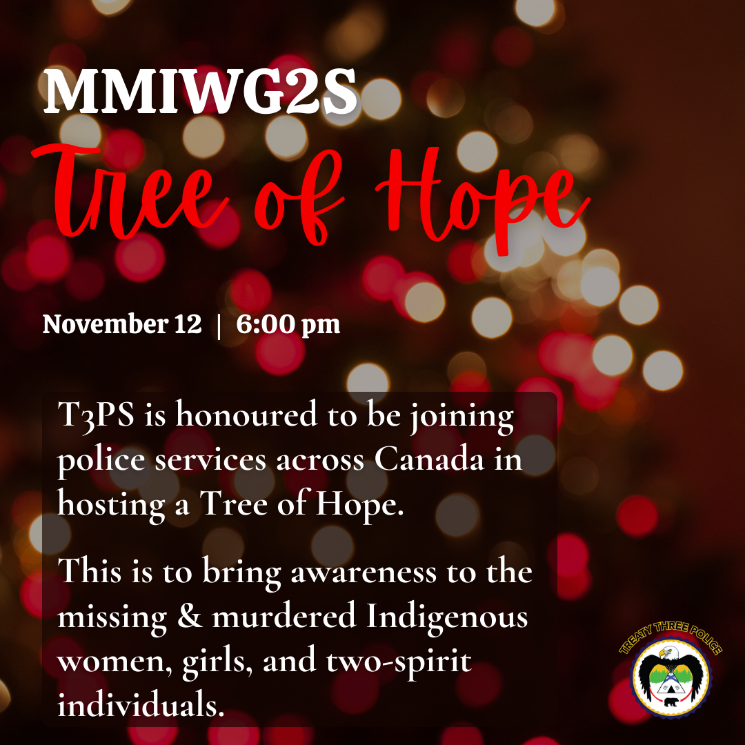 MMIWG2S Tree of Hope at Treaty 3 Police in Agency One- Idylwild Drive